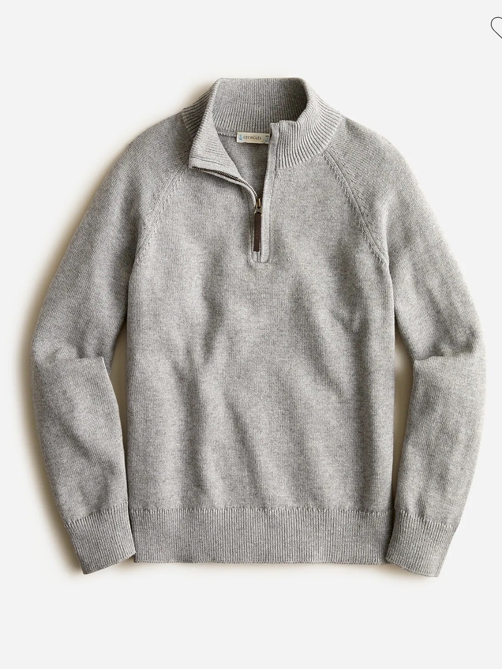New with tags J.Crew boys gray cashmere - cotton blend Half-Zip Sweater